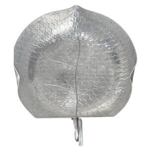 Vintage MCM World Hand Forged Aluminum Serving Bowl Bread Basket Leaf Bowl - EUC